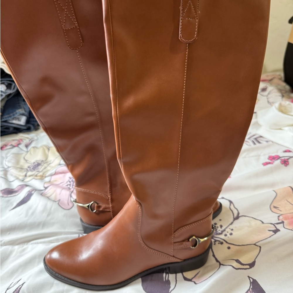 Sam & Libby Tan Over the Knee Boots